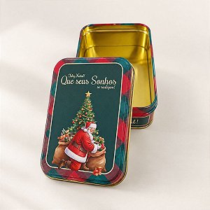 Lata de Metal de Natal - Sonhos - 12,65x8,85x4,5cm - 1 unidade - Rizzo