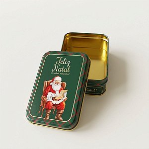 Lata de Metal de Natal - Feliz Natal - 12,65x8,85x4,5cm - 1 unidade - Rizzo