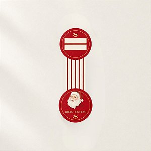 Lacre Adesivo de Natal - Nostalgia - Vermelho - 9,5x3,2cm - 10 unidades - Cromus - Rizzo
