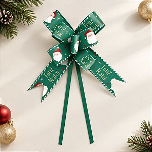 Laço Pronto - Presentes do Noel - Verde - 2,2x42cm - 10 unidades - Cromus - Rizzo