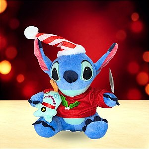 Pelúcia Stitch e Xepa de Natal - 17cm - Disney Original - 1 unidade - Cromus - Rizzo