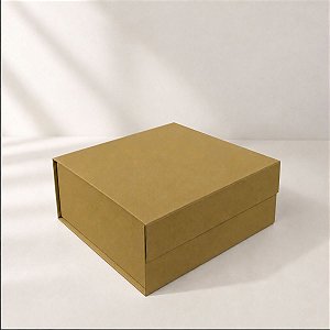 Caixa de Papel Rígido Retangular com Imã - Ouro Fosco -  P 19x21x9cm - 1 unidade - Cromus - Rizzo