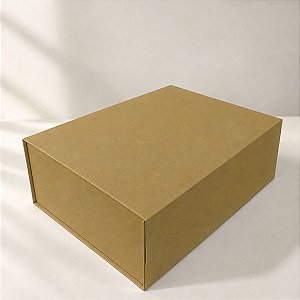 Caixa de Papel Rígido Retangular com Imã - Ouro Fosco - GG 26x34x13cm - 1 unidade - Cromus - Rizzo