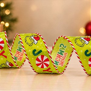 Fita Decorativa Aramada - Grinch - Verde - 6,3x914cm - 1 unidade - Cromus - Rizzo