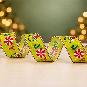 Fita Decorativa Aramada - Grinch - Verde - 3,8x914cm - 1 unidade - Cromus - Rizzo