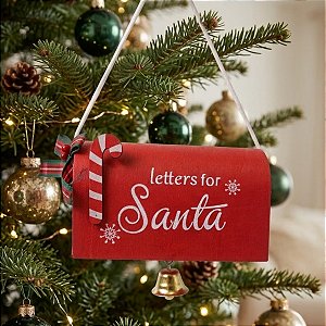 Enfeite para Pendurar de Natal - Caixa de Correio com Sino - 10x6x5cm - 1 unidade - Cromus - Rizzo