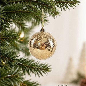 Bola de Natal - Açucarada Ouro - 8cm - 6 unidades - Cromus - Rizzo