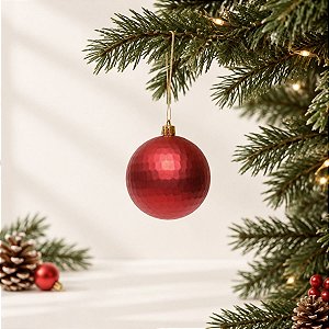 Bola de Natal - Vermelho Fosco - 8cm - 6 unidades - Cromus - Rizzo