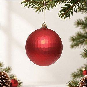 Bola de Natal - Vermelho Fosco - 10cm - 4 unidades - Cromus - Rizzo