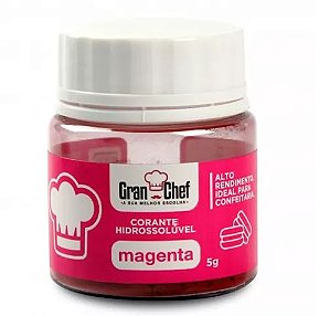 Corante em pó hidrossolúvel Magenta 5g Granchef