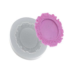 Molde de Silicone Moldura Oval Nairobi Ref. 300 Flexarte Rizzo Confeitaria