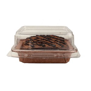 Forma Quadrada para Brownie P com tampa 5 un. Ecopack Rizzo Confeitaria