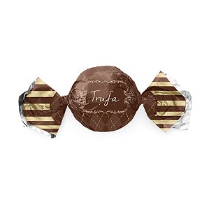 Embalagem Trufa 15x16cm - Vichy Marrom - 100 unidades - Cromus - Rizzo Confeitaria