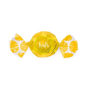 Embalagem Trufa 15x16cm - Gran Poá Amarelo - 100 unidades - Cromus - Rizzo Confeitaria
