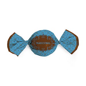 Papel Trufa 14,5x15,5cm - Gostosura Tradicional Azul - 100 unidades - Cromus