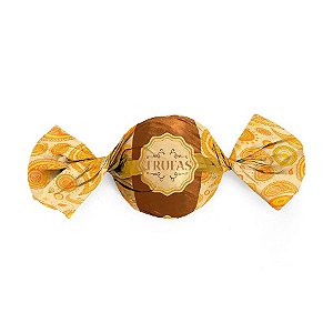 Papel Trufa 15x16cm - Dulce Amarelo e Laranja - 100 unidades - Cromus