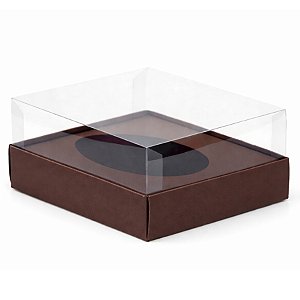 Caixa para Meio Ovo de 500g - 20,5x17x9,7cm - Marrom - 5unidades - Assk - Páscoa Rizzo Embalagens