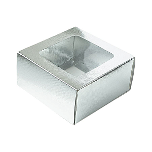 Caixa Gaveta com Visor Nº1 (8cm x 8cm x 4cm) Prata 10 unidades Assk