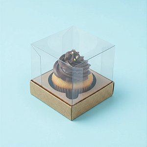 Caixa Mini Bolo G (8cm x 8cm x 8cm) Kraft - 10 unidades - Assk - Rizzo Confeitaria