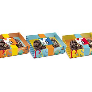 Caixa New Practice Dois Meio Ovo Mini 50g 11,5x9x5,5cm Páscoa Cores Sortido - 06 unidades - Cromus Páscoa - Rizzo Embala