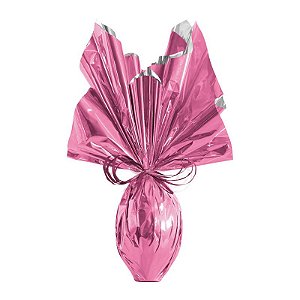 Folha para Ovos de Páscoa Metalizado Rosa 69x89cm - 5 unidades - Cromus Páscoa - Rizzo Embalagens