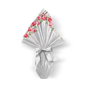 Saco Express para Ovos de 250g a 350g - 35cm x 35cm - Patina Floral - 05 unidades - Cromus Páscoa - Rizzo Confeitaria
