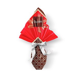 Saco Express para Ovos de 500g a 750g - 44cm x 44cm - Douce Cacau Vermelho - 05 unidades - Cromus Páscoa - Rizzo Confeitaria