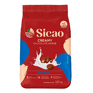 Chocolate Nobre Ao Leite Creamy - Gotas - 1,01 kg  - 1 unidade - Sicao - Rizzo
