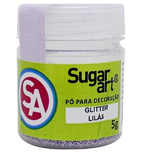 Pó para Decoração Glitter Lilás 5g Sugar Art  Confeitaria