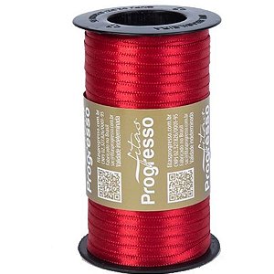 Fita de Cetim Carretel Progresso 4mm nº00 - 100m Cor 209 Vermelho - 01 unidade