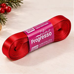 Fita de Cetim Progresso 10mm nº2 - 10m Cor 209 Vermelho - 01 unidade