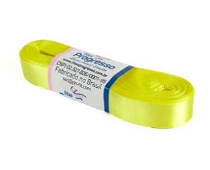 Fita de Cetim Progresso 15mm nº3 - 10m Cor 242 Amarelo Canário - 01 unidade