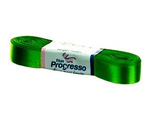 Fita de Cetim Progresso 15mm nº3 - 10m Cor 677 Verde Folha - 01 unidade