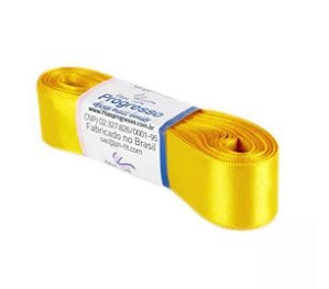 Fita de Cetim Progresso 22mm nº5 - 10m Cor 038 Amarelo Ouro - 01 unidade