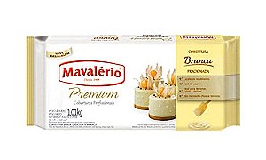 Cobertura Fracionada Barra Chocolate Branco  - Premium - 1,01Kg - Mavalério - Rizzo Confeitaria