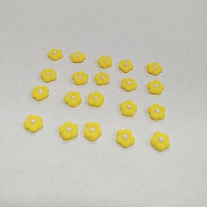 Confeitos Comestíveis Flor Cheia Amarela - P - Flores e Encantos de Açúcar Rizzo Confeitaria