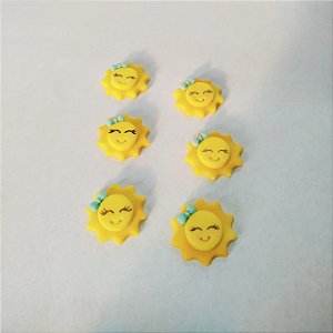 Confeitos Comestíveis Sol com Laço Azul - Flores e Encantos de Açúcar - Rizzo Confeitaria