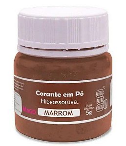 Corante em pó Hidrossolúvel - Marrom - 5g - Mago