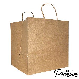 Sacola de Papel Kraft Premium Fundo Largo D-30 - 34,5x35x30cm - 10 unidades - Rizzo