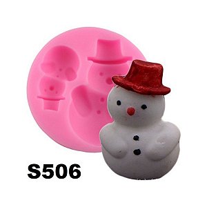 Molde de silicone Boneco de Neve S506 Molds Planet Rizzo Confeitaria