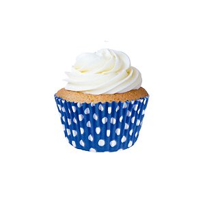 Forminha Mini CupCake Azul com Branco com 45 un. Cod. 6739 Mago