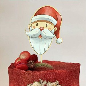 Topo de Bolo Natal Papai Noel Glitter Sonho Fino Rizzo Confeitaria