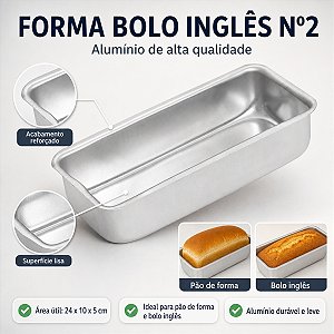 Forma para Bolo Inglês N° 2 de Alumínio - 1 unidade - GoldPan Formas - Rizzo Embalagens