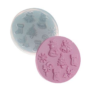 Molde de Silicone Conjunto de Natal 1 Ref. 244 Flexarte Rizzo Confeitaria