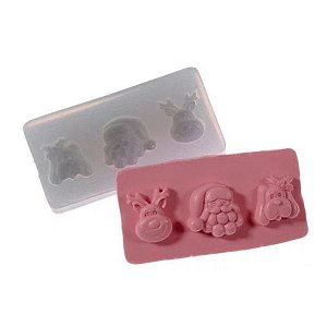 Molde de Silicone Trio de Natal 1 Ref. 133 Flexarte Rizzo Confeitaria