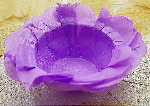 Forminha para Doces Floral em Seda Lilas Escuro - 40 unidades - Decorart