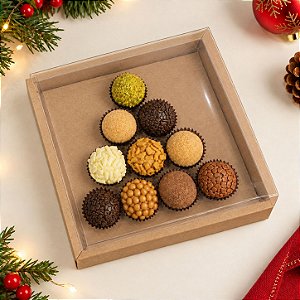 Caixa 10 Brigadeiros Árvore de Natal - Kraft - 5 unidades - Assk - Rizzo