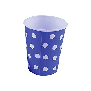 Copo papel Poa Azul Biodegradável - 10 un - 270 ml - Silver Festas