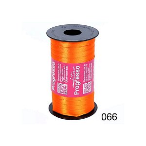 Fita de Cetim Progresso 7mm nº1 - 100m Cor 066 Laranja - 01 unidade