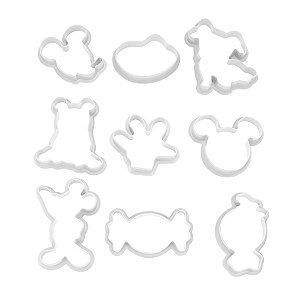 Jogo de Cortadores Plástico Mickey - 9 peças - Biscuit e Cake Mold